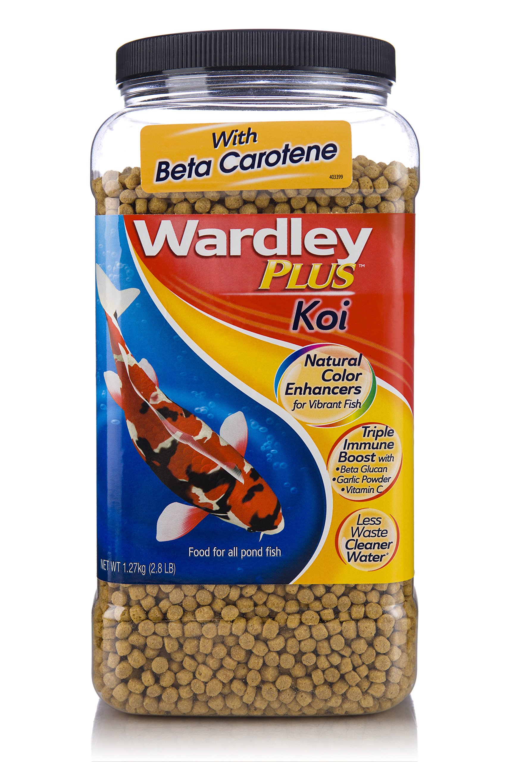 Wardley Plus Koi Color Enhancing Pond Fish Food Pellets 2.8lb on