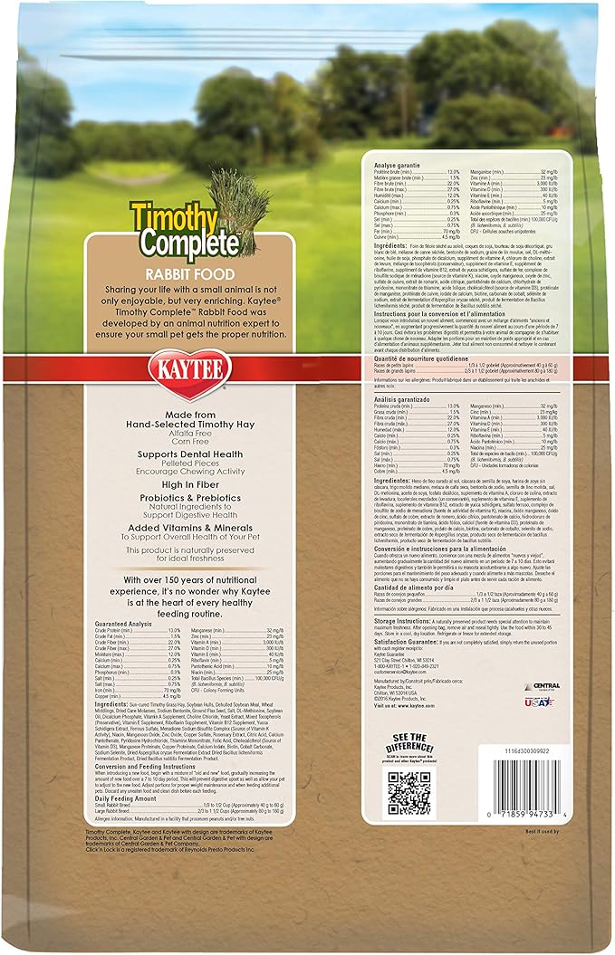 kaytee timothy complete rabbit food