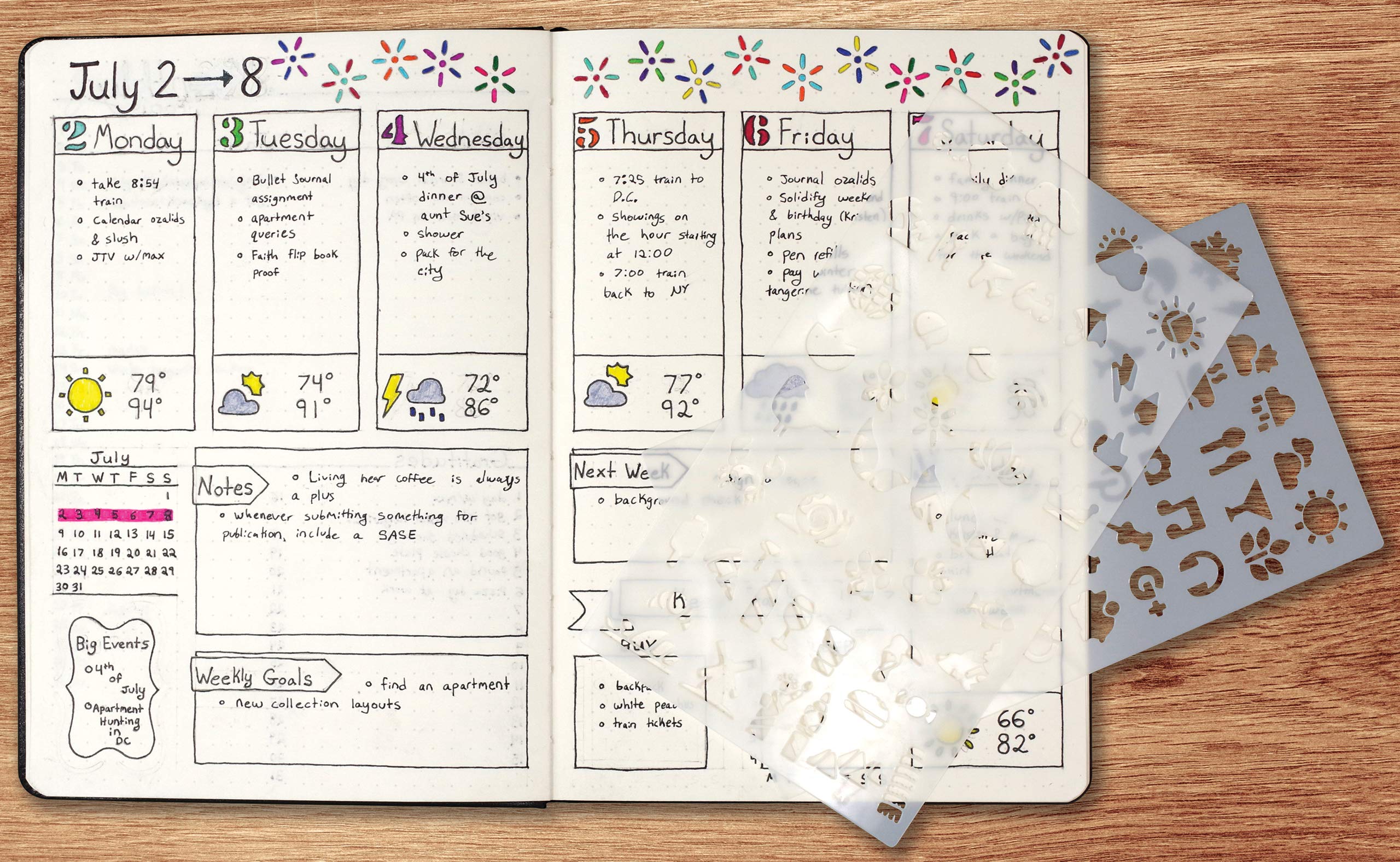 Dotted Journal Stencil Set (Over 300 designs that are great for bullet journaling, planners, and notebooks)