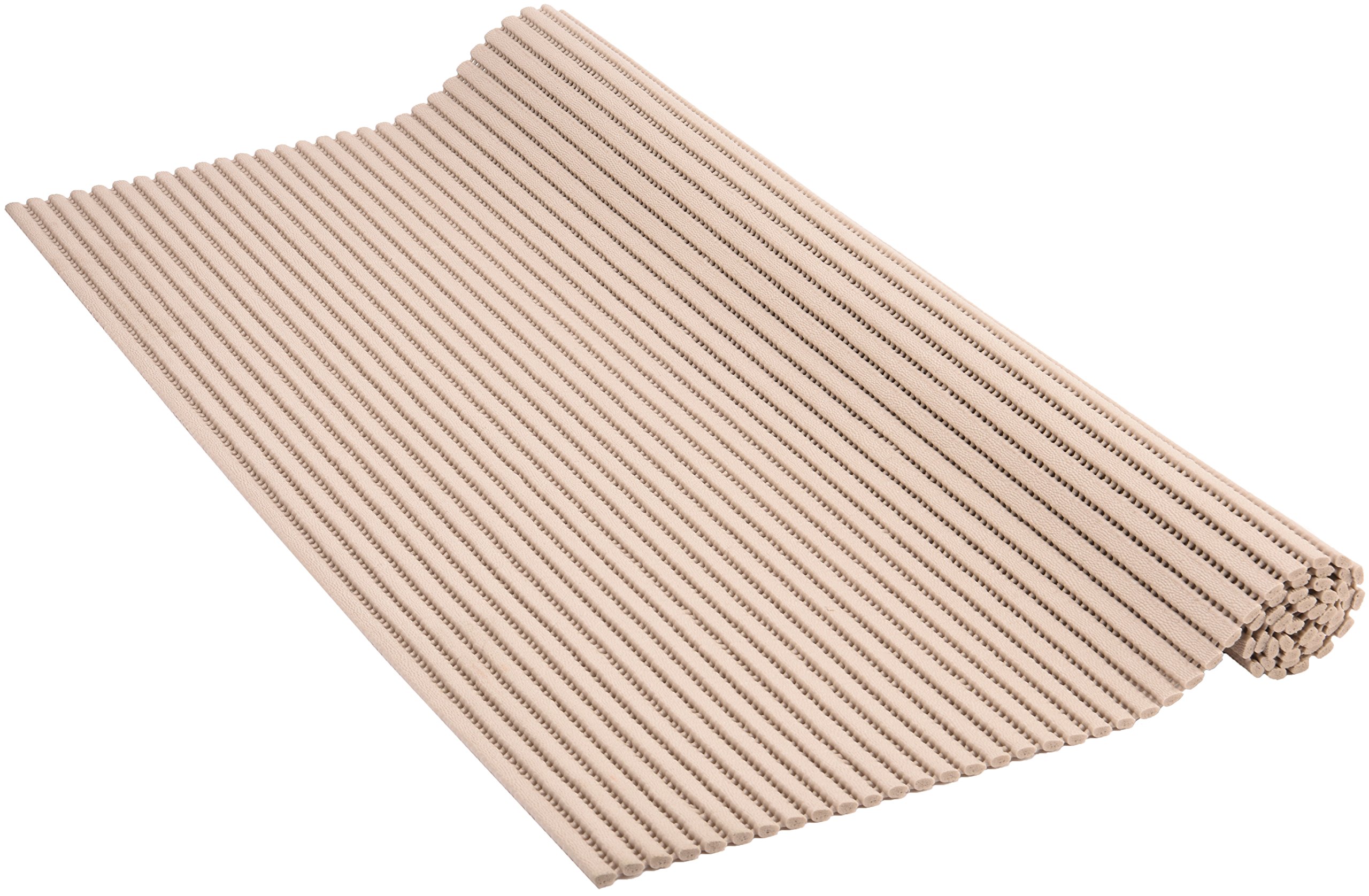 Venilia Venisoft 54163 Soft Foam Mat, Plain Taupe Non-Slip Flooring, Shower Mat, PVC Polyester, Taupe, 65 x 200 cm