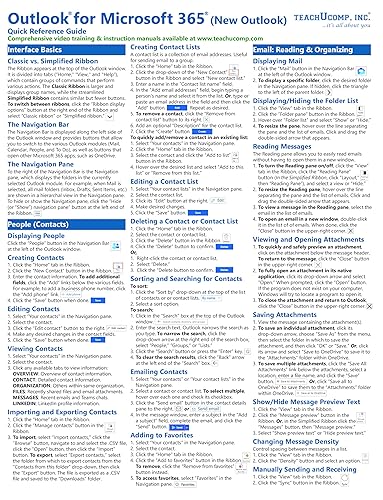 Outlook for Microsoft 365 (New Outlook- Desktop Version) Quick ...