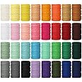 32 Rolls Macrame Cord 4 Strand 3 MM x 1760 Yards Natural Cotton Rope Bulk Colored Cotton Craft Cord DIY Twine Colorful Macrame String for Knitting Gift Wrapping Wall Hanging Plant Hanger
