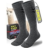 Bbfrey Over-The-Calf Alpaca Wool Boot Socks for Men Women - Thick Thermal Socks for Winter Hiking, Hunting, Moisture Wicking