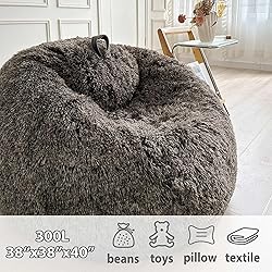 LIFEREVO Fluffy Bean Bag Chair Cover