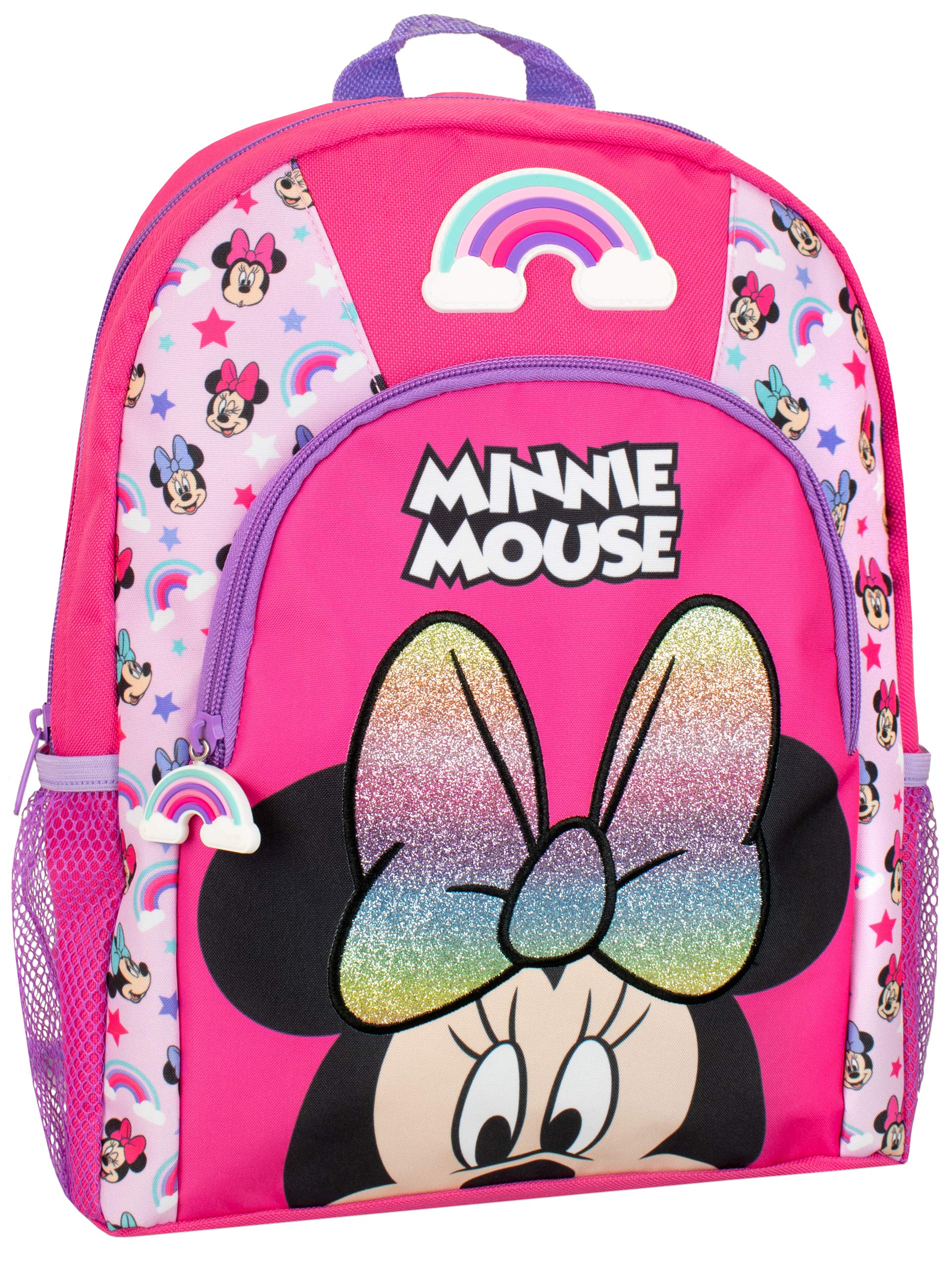 Disney Kids Minnie Mouse Backpack Glitter School Bag for Girls