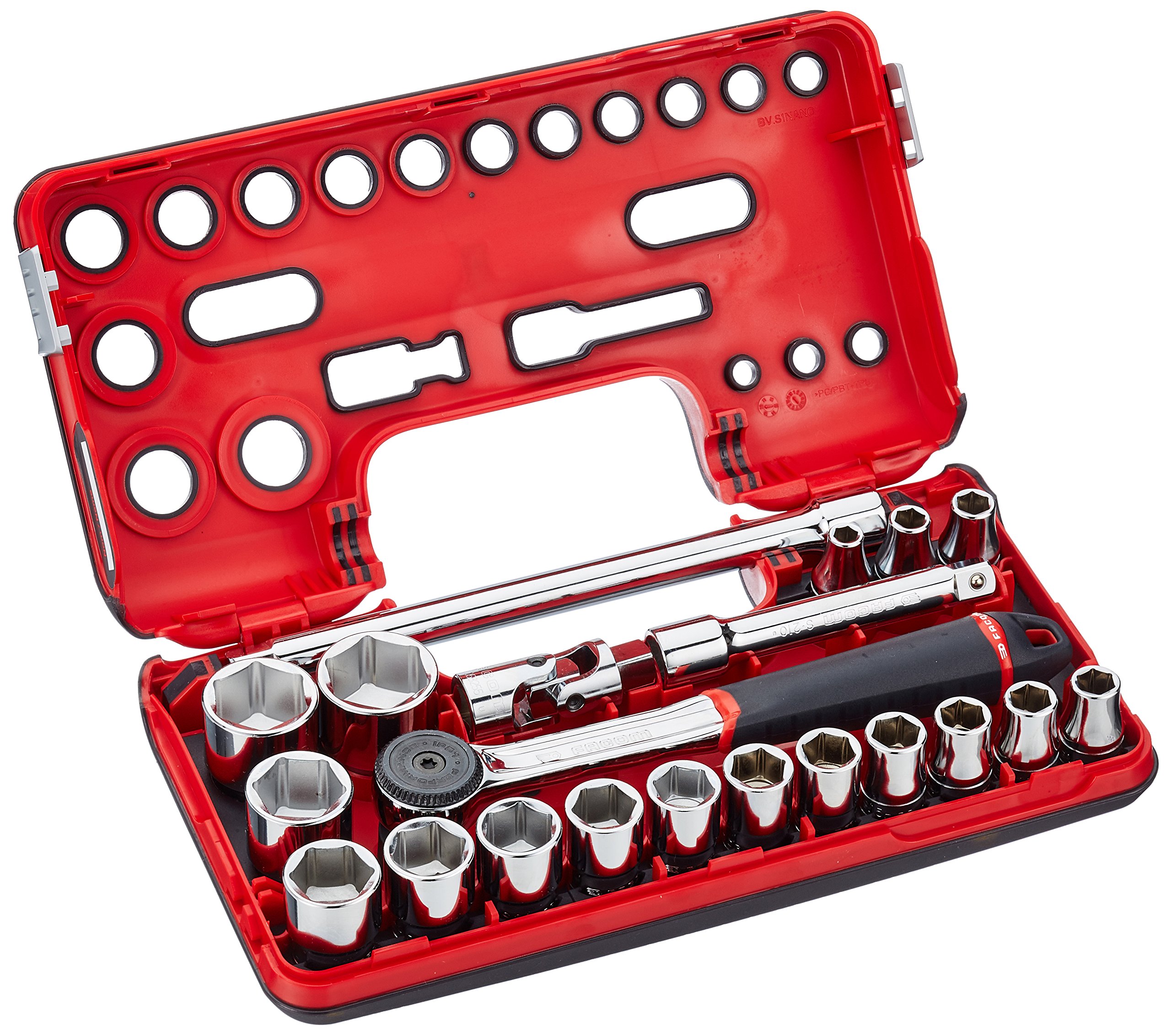 FACOM S.161DBOX1 1/2" Metric 6-point Socket Set, 21 Pieces