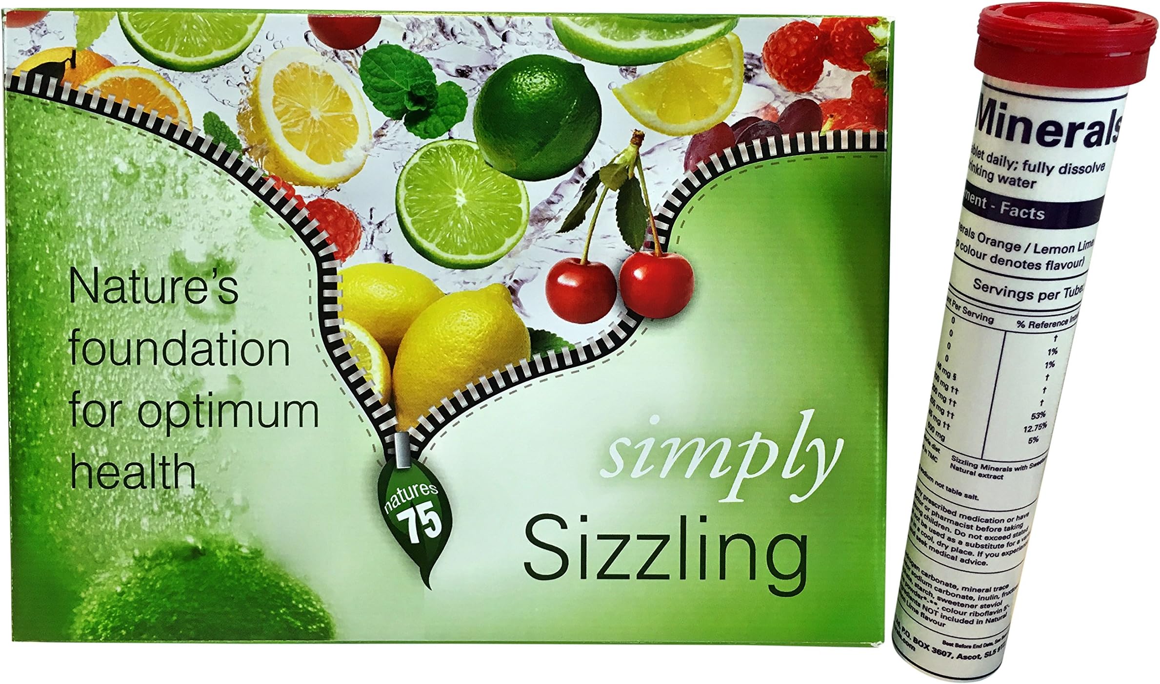 Sizzling Bio-Available Plant Derived 75 Minerals Cherry Berry Flavour Single Tube
