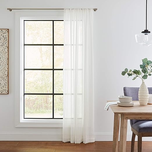 Amazon Com Stone Beam Semi Sheer Curtain Panel 96 X 52 Inch