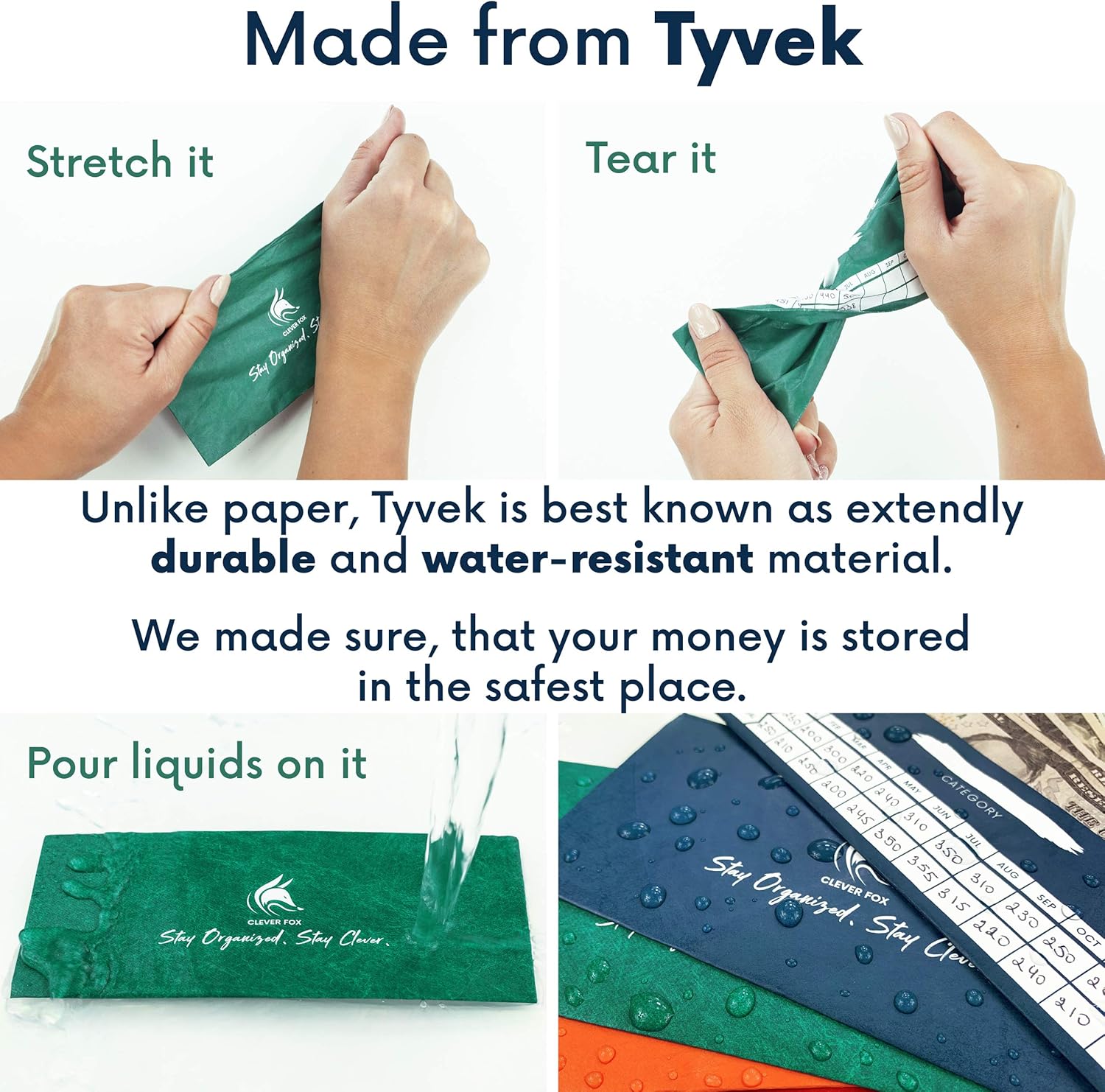 Clever Fox Cash Envelopes for Budget System, Money Envelopes for Budgeting and Saving 12 Pack of Assorted Colors - Image 5