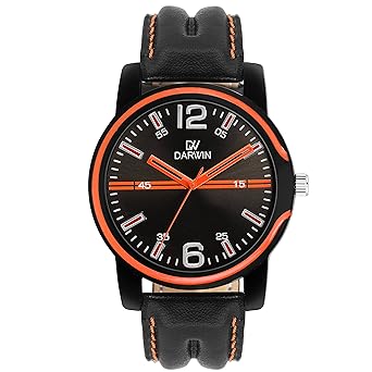Darwin Bold Orange & Black Mens Watch | Casual Or Daily Wear | Imported Japanese Movement | Durable & Long-Lasting...