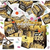 Sereliy Graduation Exploding Money Gift Boxes for Cash, 12 Pack Pop Up Surprise Money Box with Confetti, Black Gold Graduation Explosion Gift Box for Cash Giving Class of 2026
