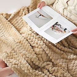 Puncuntex Beige Throw Blanket 60"×80" inches Fuzzy