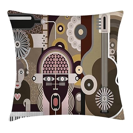 Amazon Com Ambesonne Music Decor Throw Pillow Cushion Cover By