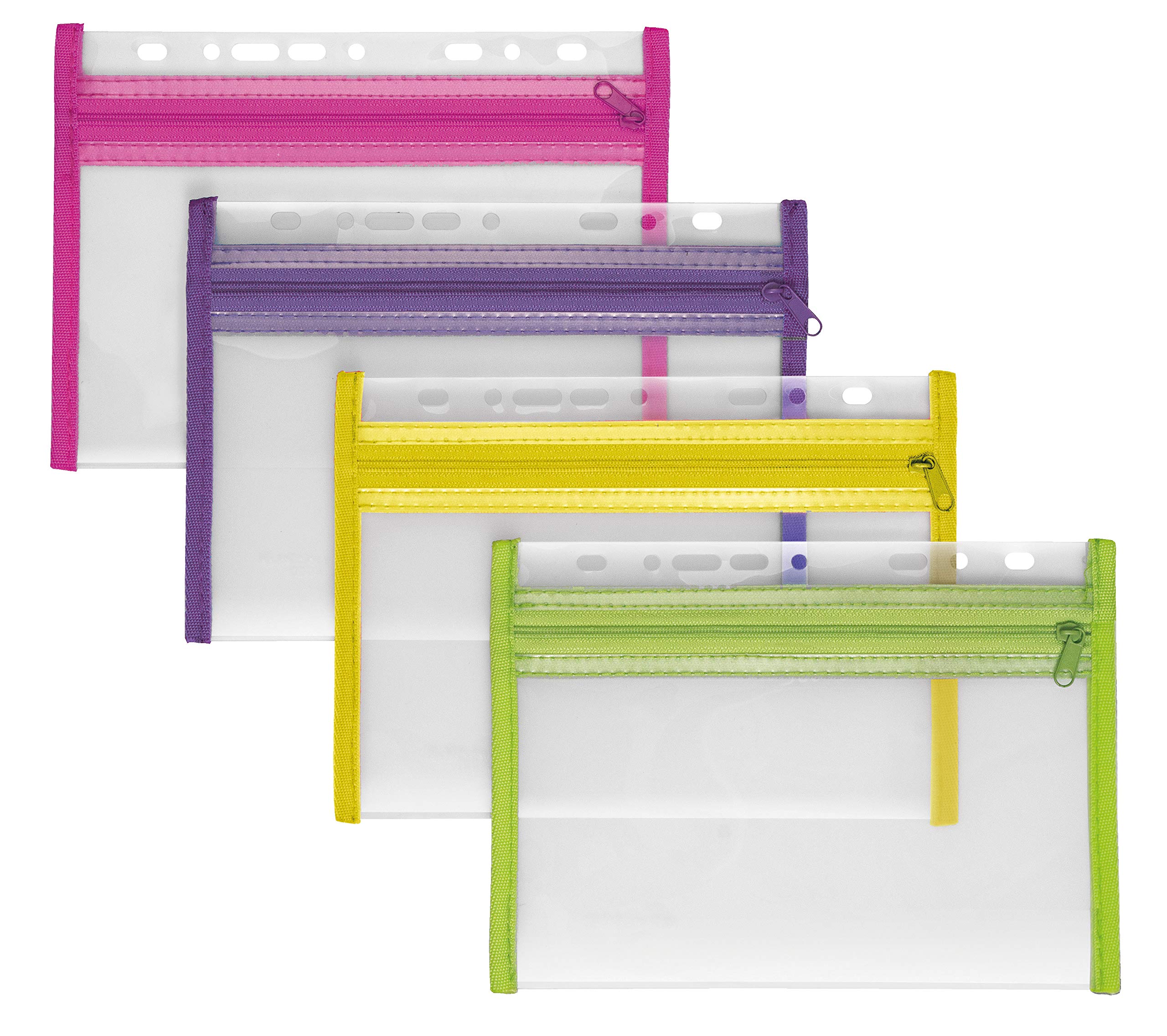 VELOFLEX Velobag XXS 4350000 Document Folders A5 Fileable Polypropylene Pack of 4 Yellow Green Pink Purple