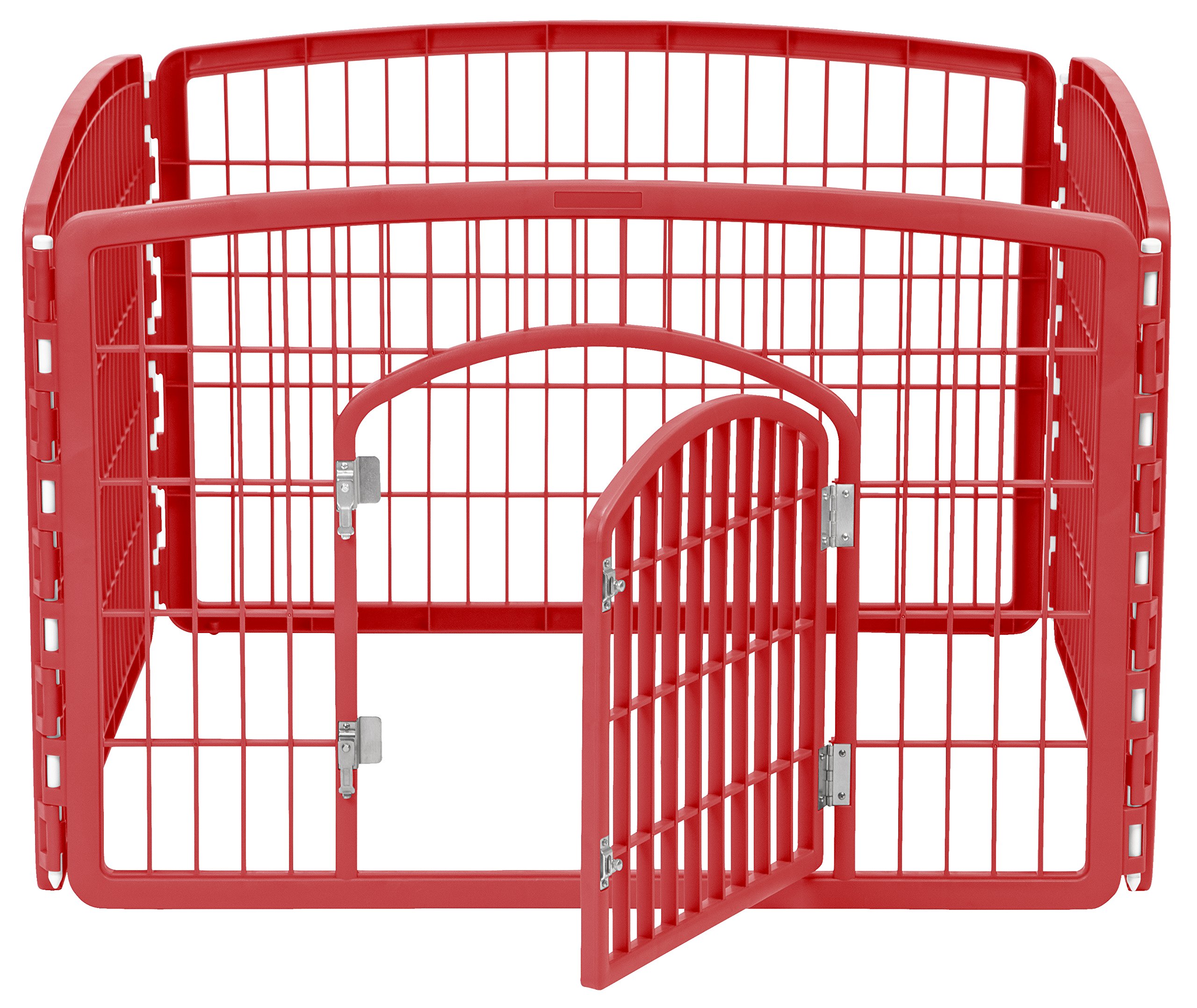 IRIS 24'' Exercise 4Panel Pet Playpen with Door, Red eBay