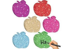 BWKOSS 100Pcs Apple Cutouts, Assorted Color Fall Glitter Apple Cut-Outs, Back to School Colorful Classroom Decor Paper Apple Shaped Accent for Kids DIY Craft Projects Autumn Classroom Bulletin Board