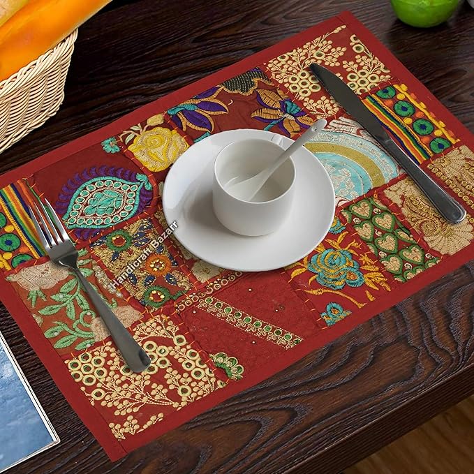 Buy Handicraft Bazaar Dining Table Placemats Patchwork Indian Cotton
