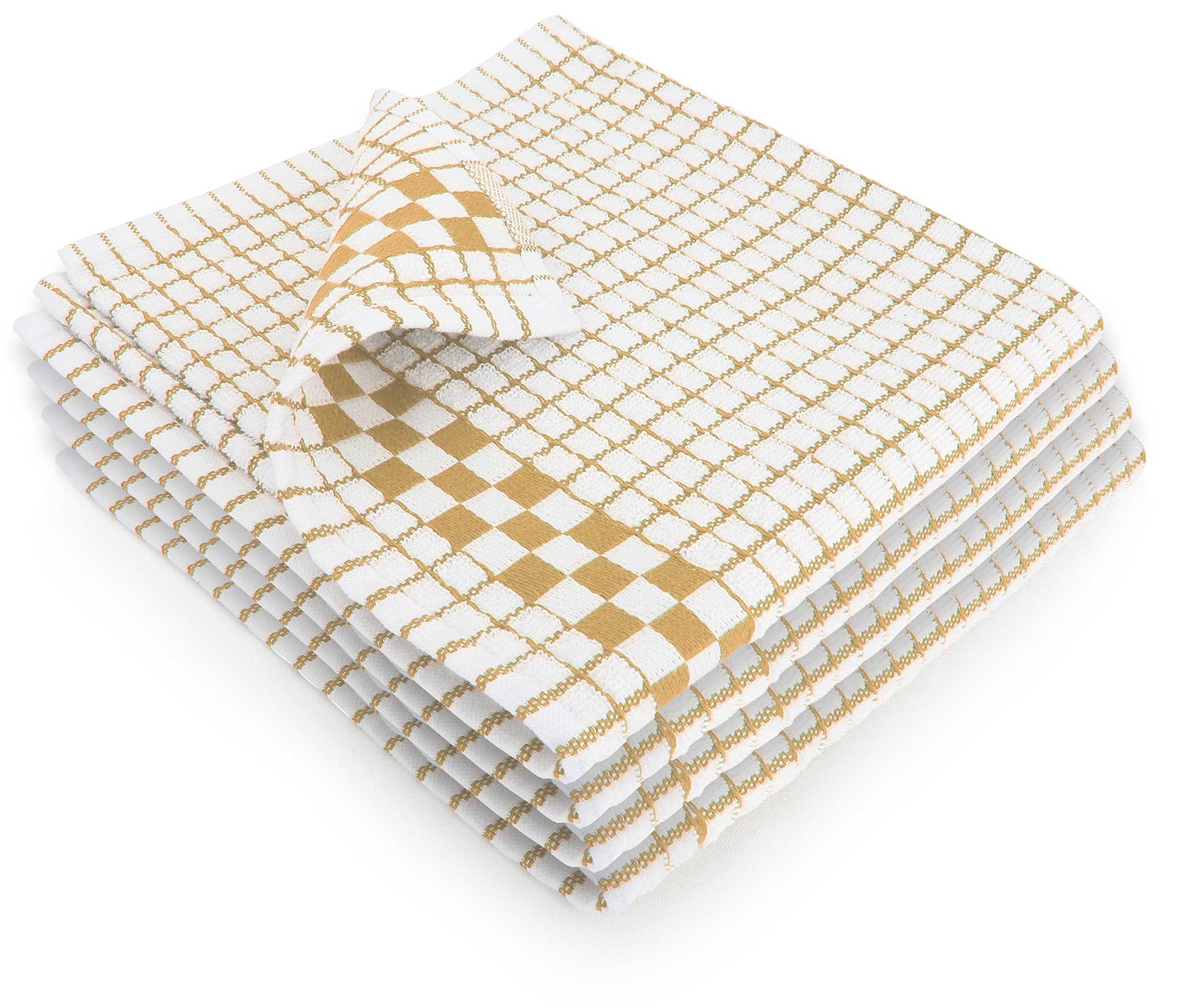 Fecido Classic Kitchen Tea Towels with Hanging Loop - Set of 4, Beige