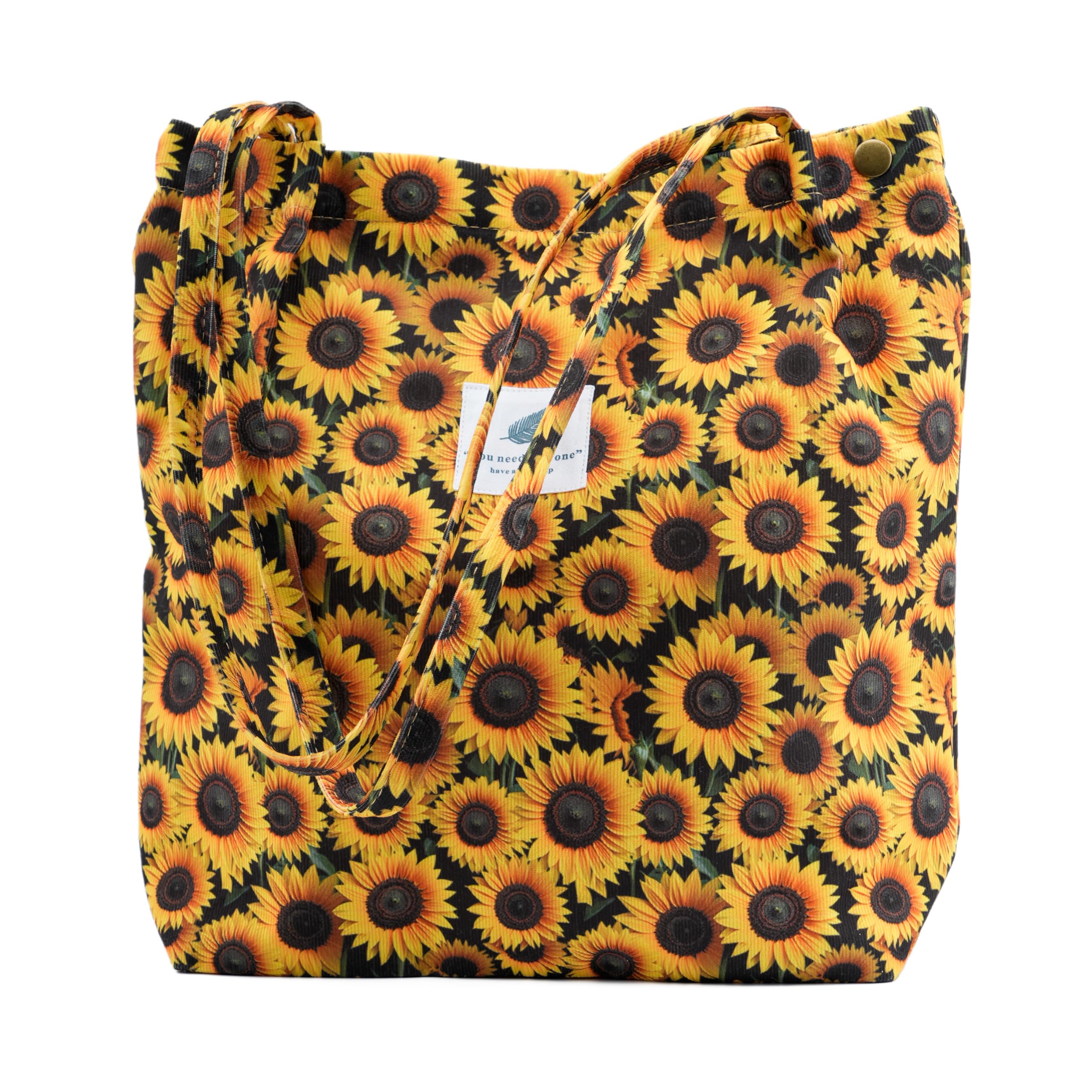 TOPASION Cute Corduroy Tote Bag Canvas Shoulder