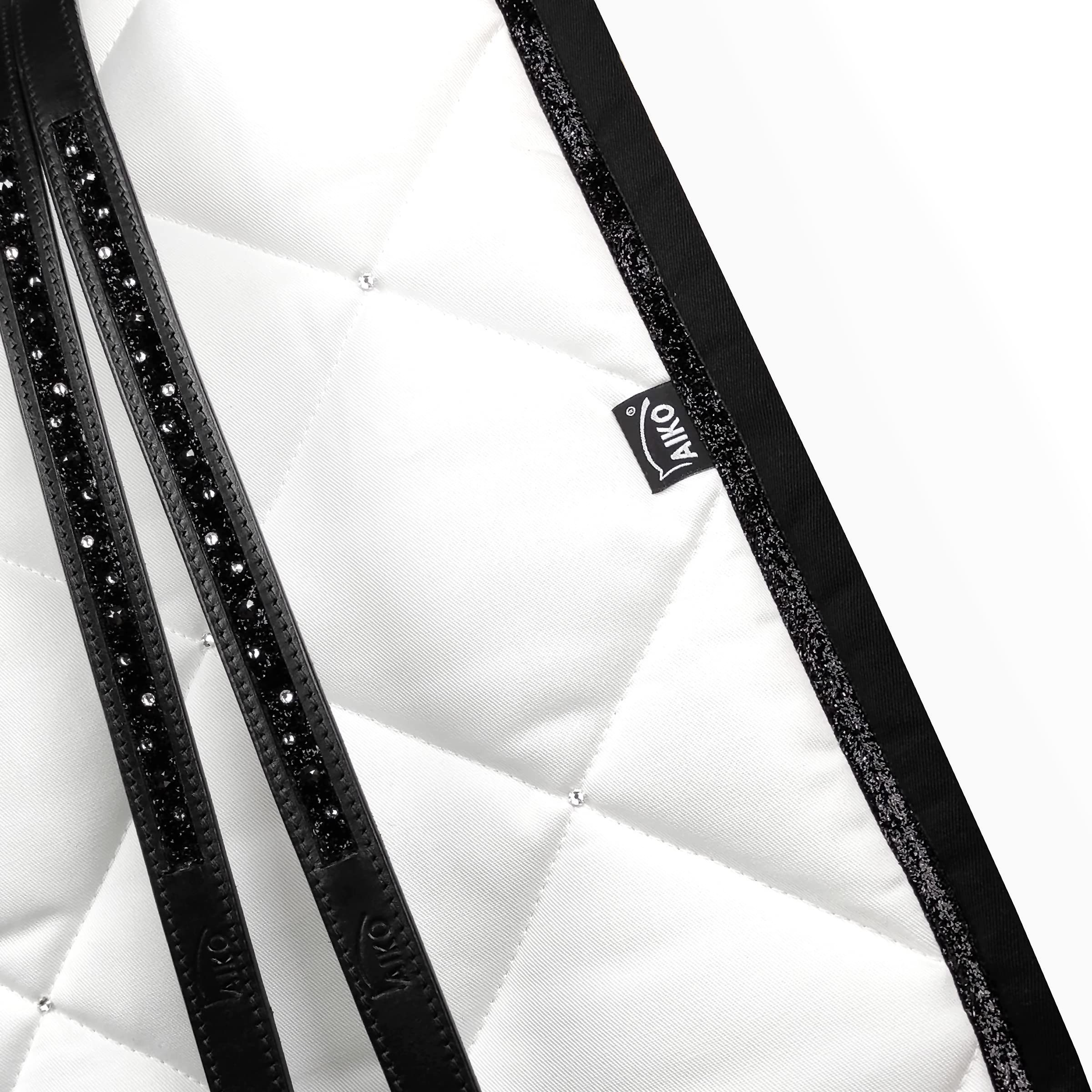 AIKO - Dressage Saddle Cloth - crystal shine - white-black/black/crystal
