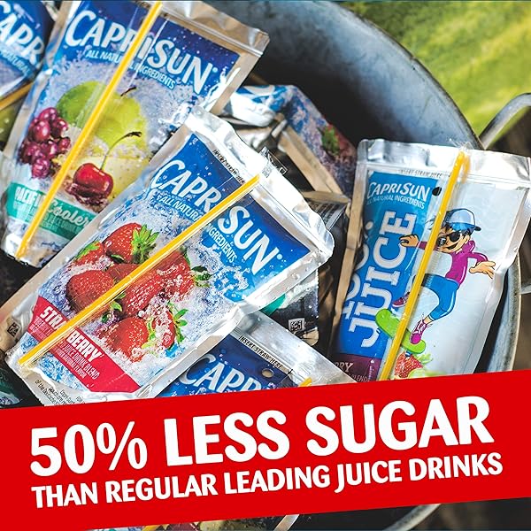CAPRI SUN ROARIN’ WATERS FRUIT PUNCH FLAVORED WITH OTHER NATURAL FLAVOR WATER BEVERAGE, 10 CT BOX, 6 FL OZ DRINK POUCHES