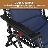 Yaheetech 26 inch Zero Gravity Recliner Lounge Chair Navy Blue Set of 2 view 8