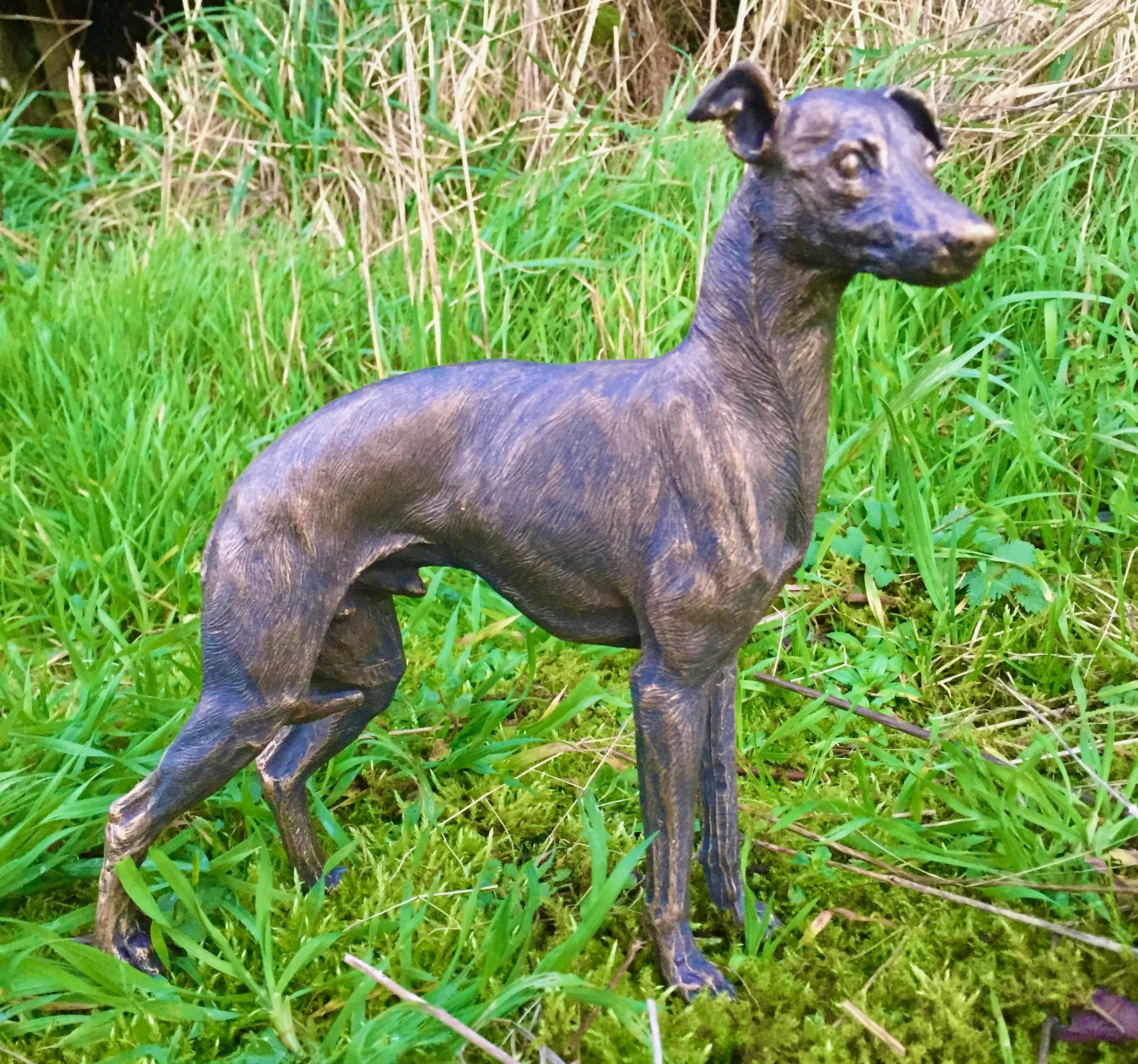 Greyhound Dog Ornament Statue Bronze Bronze Effect Finish