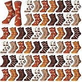 Handepo 60 Pairs Women Fuzzy Socks Bulk Winter Warm Soft Fluffy Crew Sleeping Slipper Socks for Indoor Valentine's Day Gifts