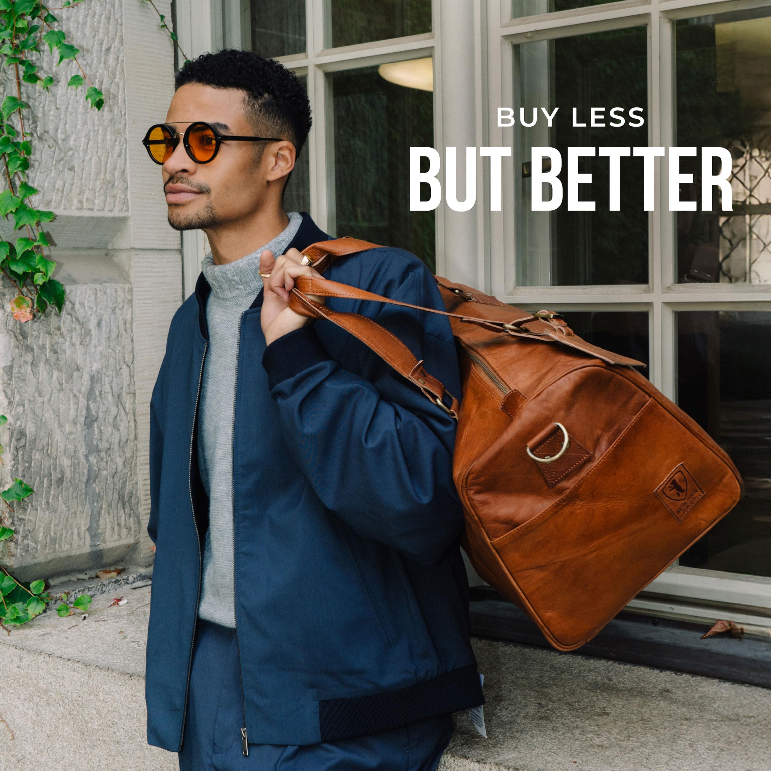 Berliner Bags Vintage Weekender Oslo, wasserdichte Reisetasche aus Leder, Duffel Bag, Sporttasche, Groß 50L, für Herren und Damen - Braun 9