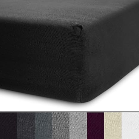 Lumaland Luxury Jersey Spannbettlaken für Wasserbett und Boxspringbett 100% Baumwolle mit Rundum-Gummizug 140-160 x 200-220 c