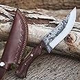 WARIVO KNIFE 1095 High Carbon Steel Bushcraft Knife Full Tang Hunting Knife with Leather Sheath Handmade 11 Inches Fixed Blade knife Along with Rosewood Handle