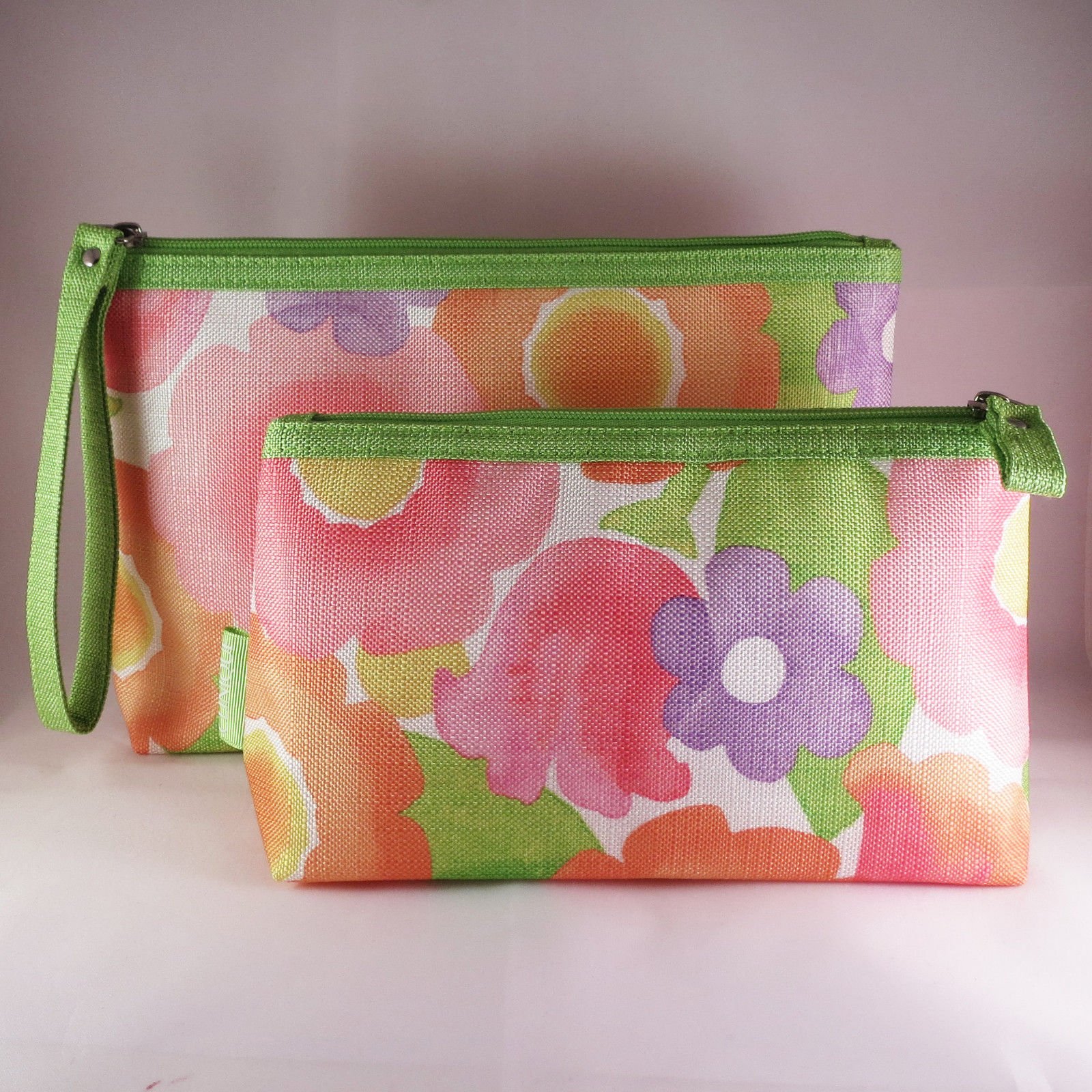 Clinique Cosmetic Makeup Bag Duo 2pc Set (1 Large, 1 Small