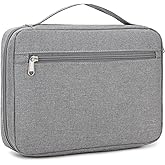 JIANYA Bible Cover Bible Case for Men, Large Bible Cover Bible Bag with Pockets and Handle, Grey