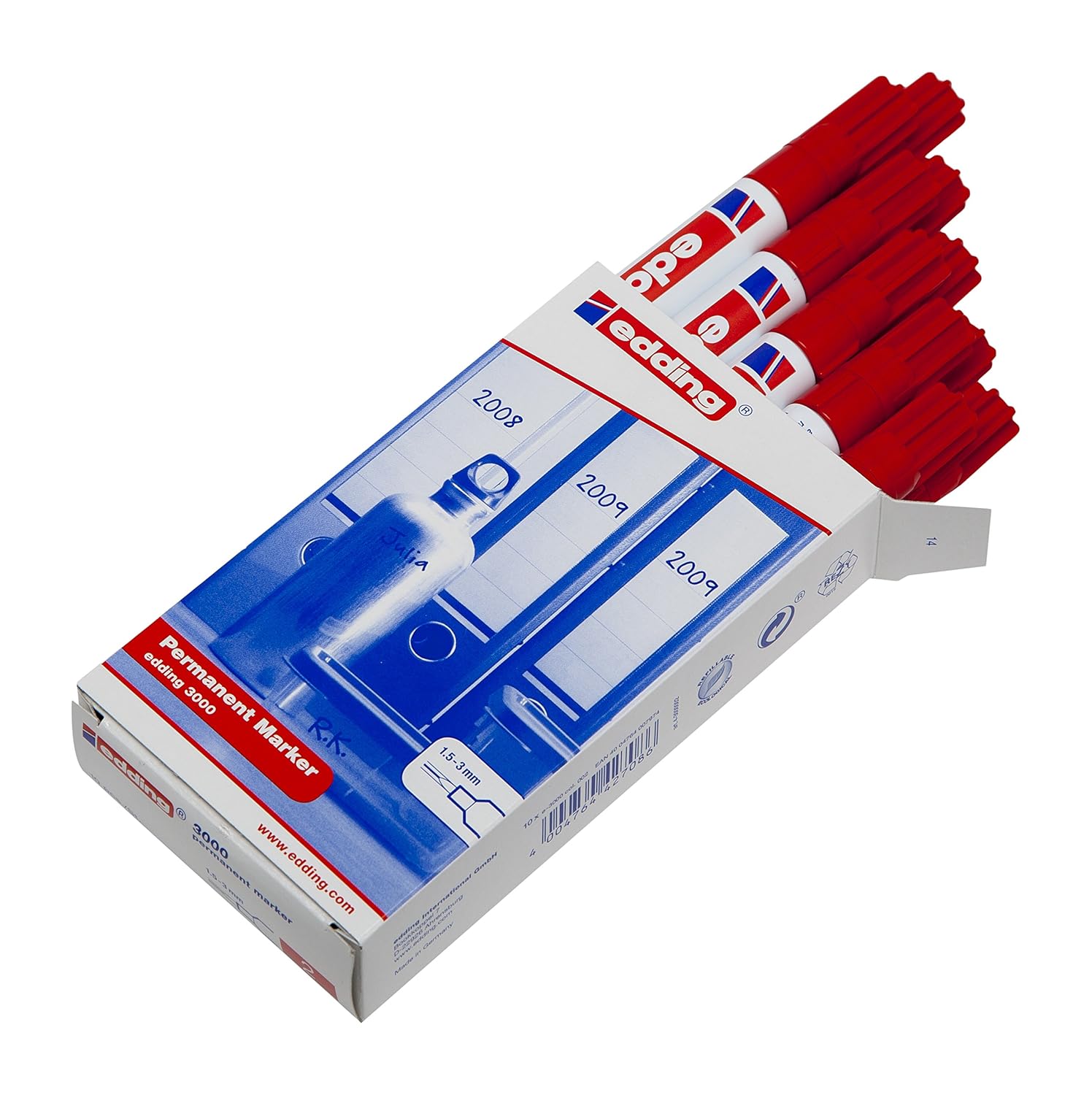 Edding 3000 permanent marker red, pack of 10 Amazon.co.uk Office Products