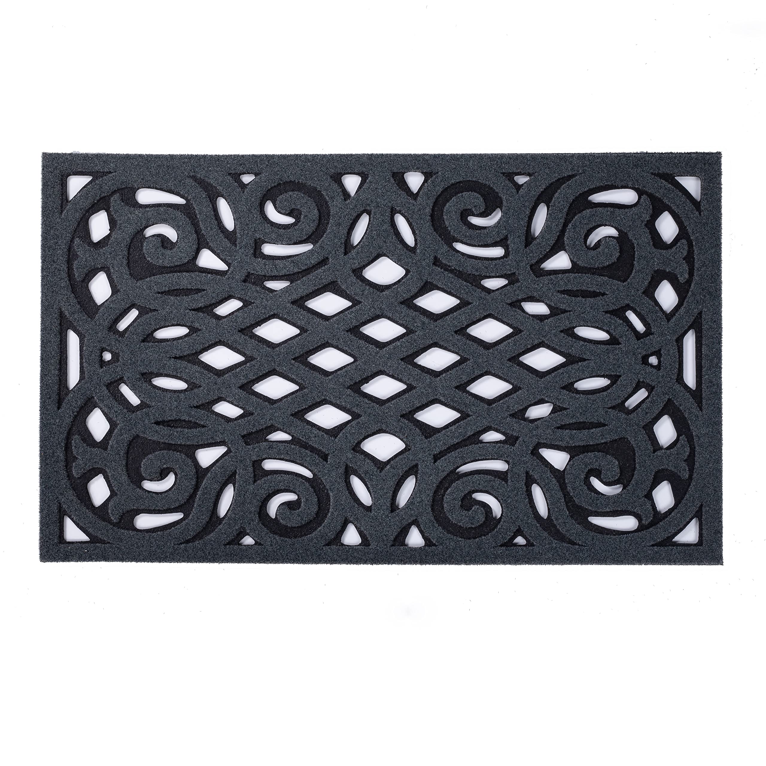 Nicoman Non-Slip Barrier Doormat Grey Scrape Outdoor Drainage Door Mat 75x45cm (30''x18'')