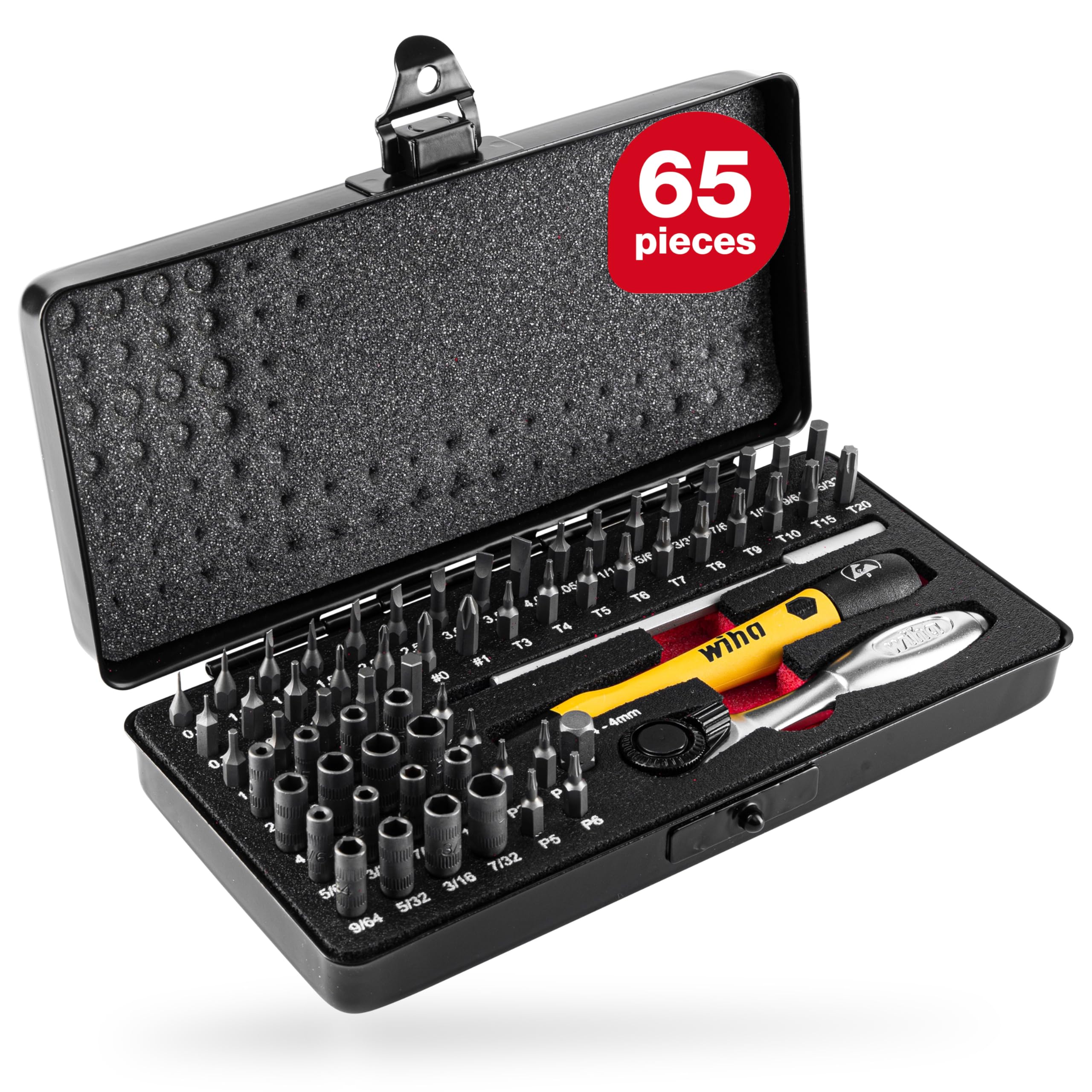 Wiha 65pc Micro Bit; Set in Steel Case (7000-SK65)