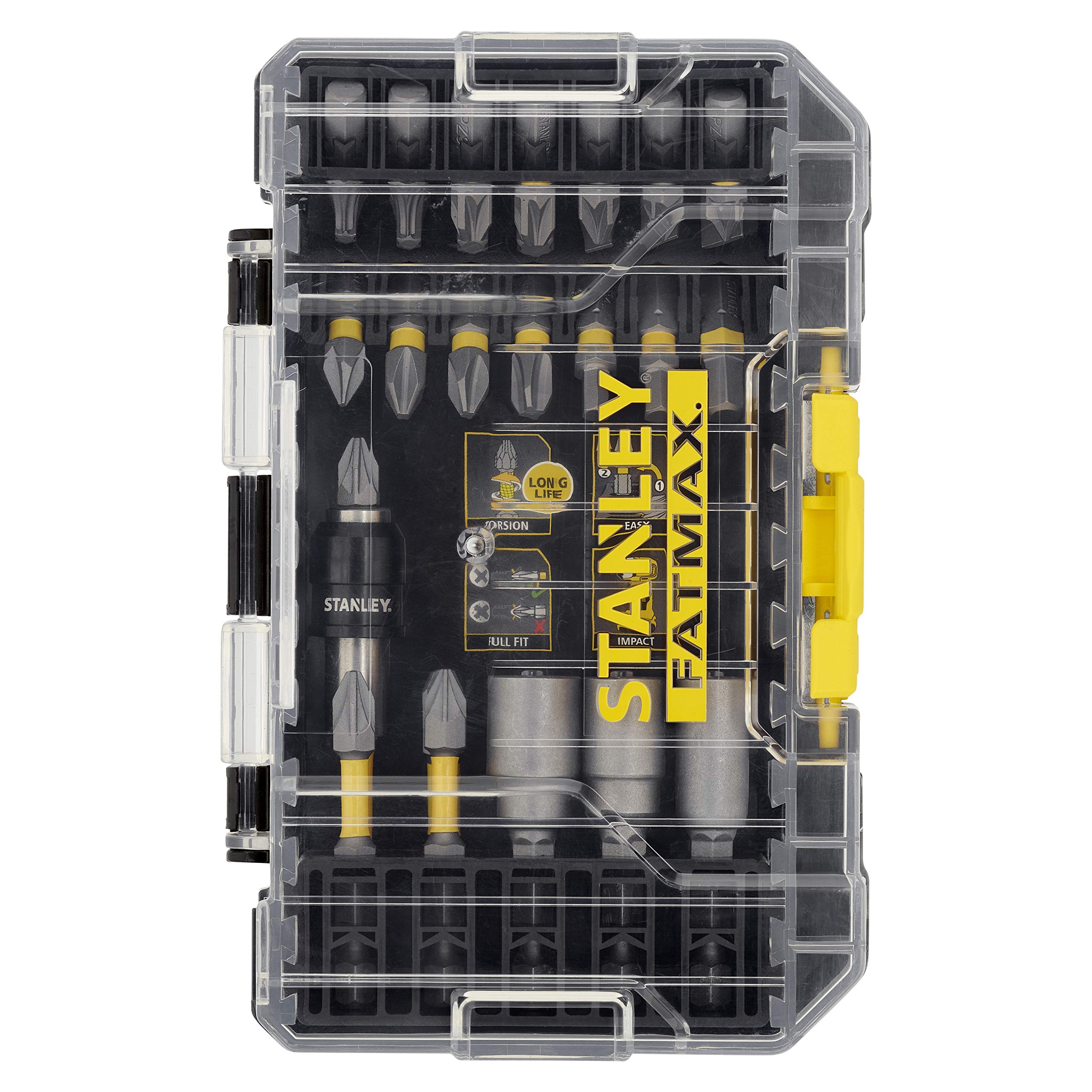 STANLEY FATMAX Torsion Screwdriver Drilling Bit Set Includes a Small ToughCase and Shaker Box Compatible with Pro-Stack and TSTAK (32 Pieces) STA88557