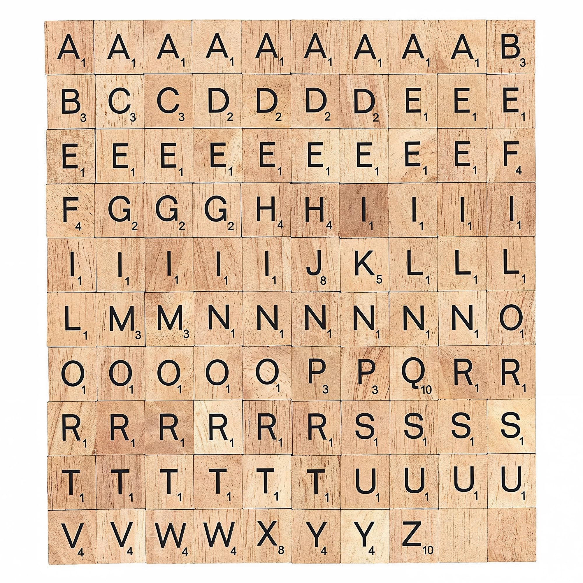 Trimming Shop Wooden Tiles Printed Alphabets & Numbers Replacement Letter Tiles for Board Games, Pendant, Wall Frames DIY Projects Decorations, Educational, 100pcs