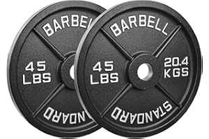 BALANCEFROM Professional-Grade Cast Iron Weight Plates | Dual-Hole Weight Plates with 2-Inch Bore | Ideal for Strength Training and Weightlifting | Multiple Weight Options Available