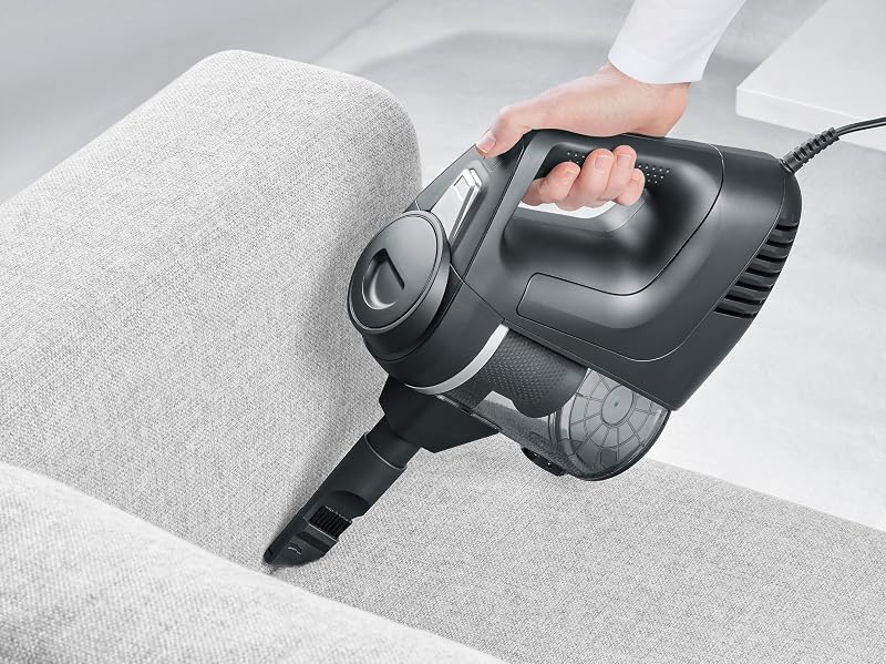 Bodenstaubsauger, kompakt und leicht, beutellos, 600W Starke Saugleistung, Bodendüse für Parkett, Hartböden und Teppich, langes Kabel, Teleskoprohr, 500ml Staubbehälter, schwarz, CY 7080