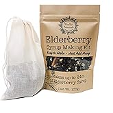 Organic Elderberry Syrup Kit - Makes 24oz of Syrup - Includes Free Brew Bag - DIY - Natural Immune Support - Elderberries - Ginger - Cloves - Cinnamon Sticks - Spices