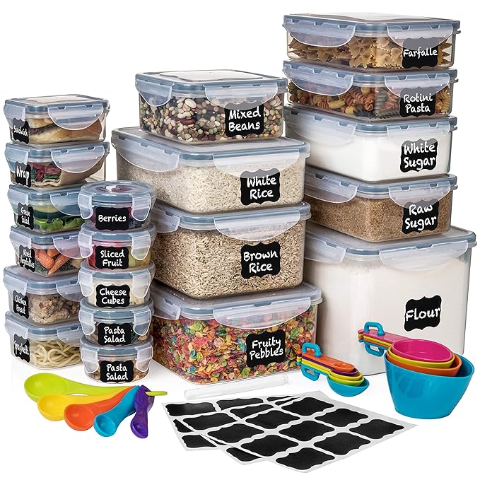 Shazo Airtight Food Storage Containers 20 Pieces BONUS 14 Measuring