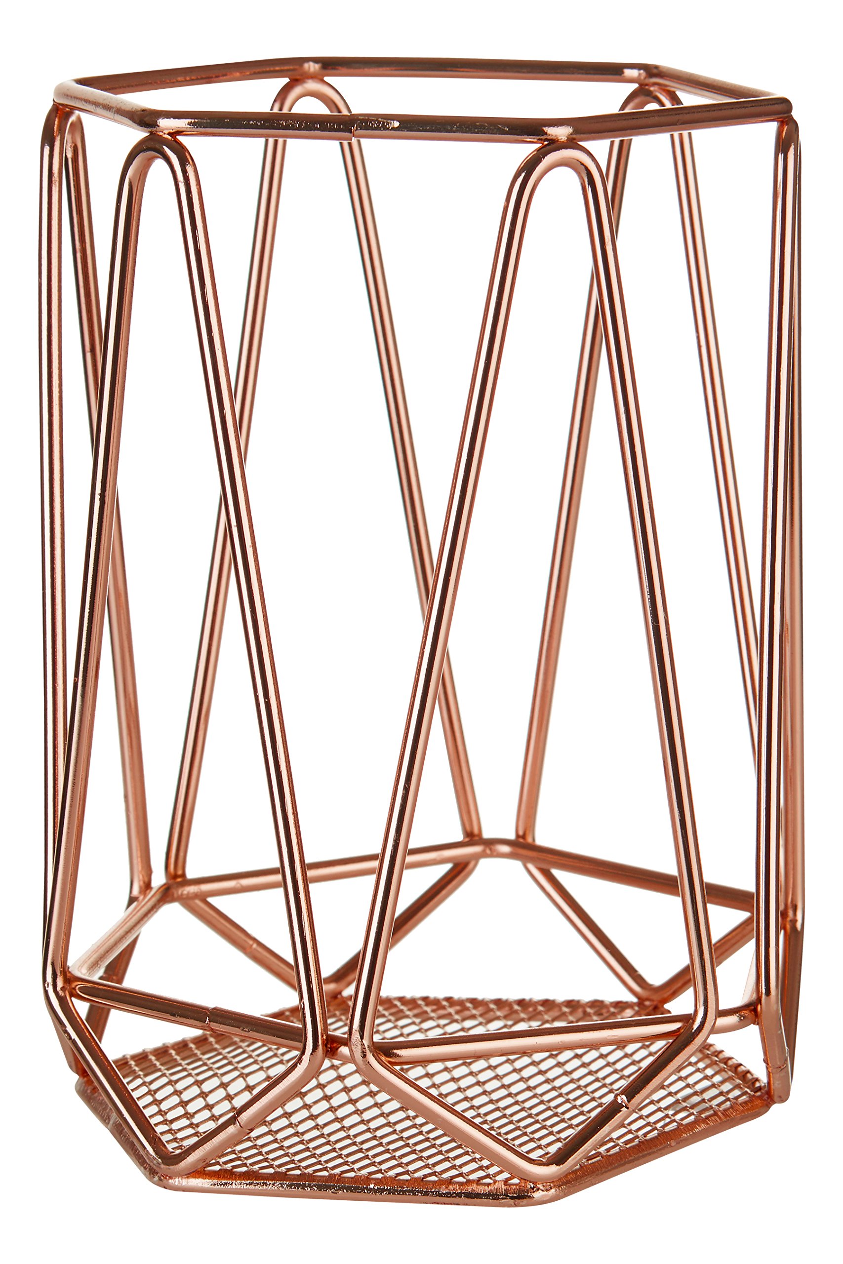 Premier Housewares Vertex Utensil Holder - Copper Plated,12 x 12 x 16 cm