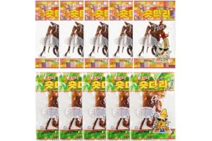 Sookwang K-Food Dried Squid Legs Original 5 Packs and Hot Flavor 5 Packs Total Snack Sweet and Savory Seasoned (0.7oz X 10 Packs) Chewy Calamari Korean Snack