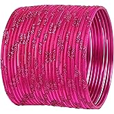 Touchstone "Colorful 2 Dozen Bangle Collection Indian Bollywood Alloy Metal Textured Designer Jewelry Bangle Bracelets Set of 24 for Women