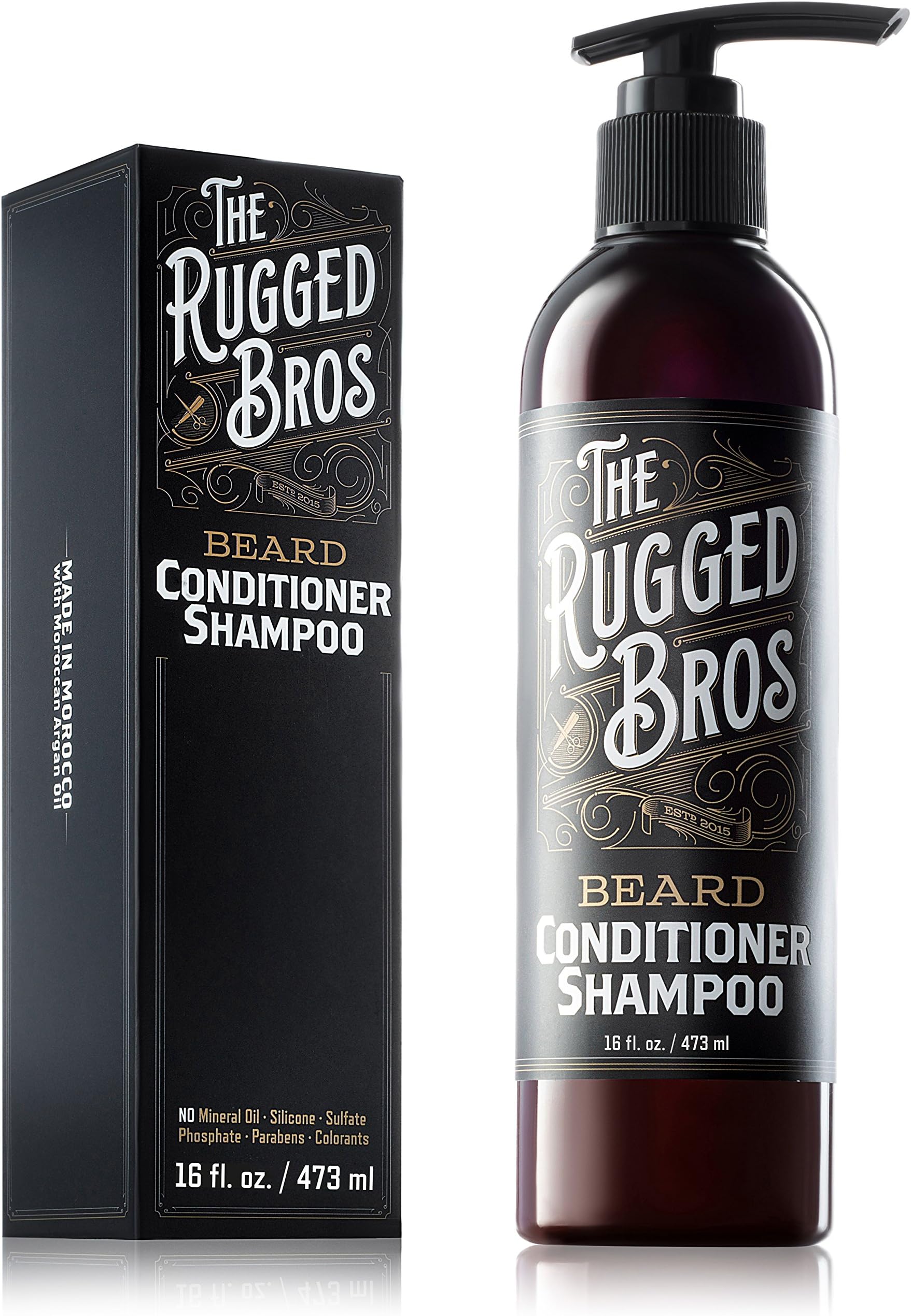 3-in-1 Beard Shampoo and Conditioner for Face, Beard, and Hair - Beard Wash and Conditioner - Made with Beard Oil, Organic Argan Oil - Stocking Stuffer Gift (16 oz)