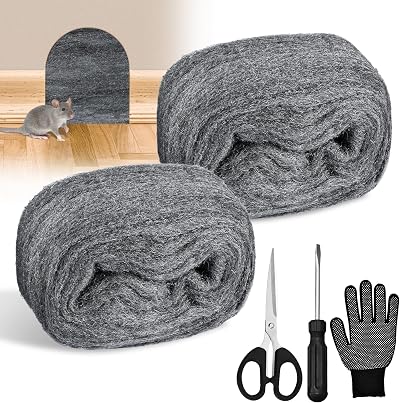 DazSpirit 2 Pcs 3m 0000 Fine Steel Wool Mice Rodent Proofing Kit