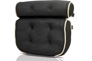 XUNADA Luxury Bath Pillow, Black and Gold, Machine Washable, Quick Dry, Extra Thick Cushions for Head, Neck, Shoulder and Bac