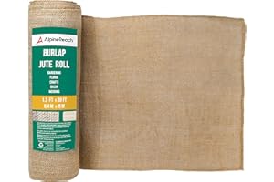 AlpineReach Burlap Fabric Roll 1.3ft x 30ft - Multipurpose Natural Burlap Fabric, Jute Fiber for Tree & Plant Root Frost Protection, Wedding Runner Decorations, Home Center Pieces, Rustic Party Décor