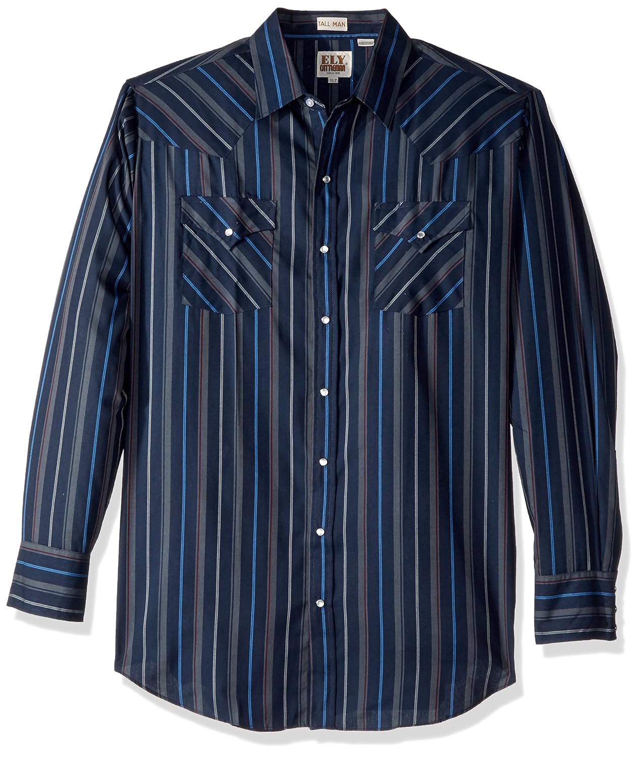Long Sleeve Stripe Western Shirt-Tall 